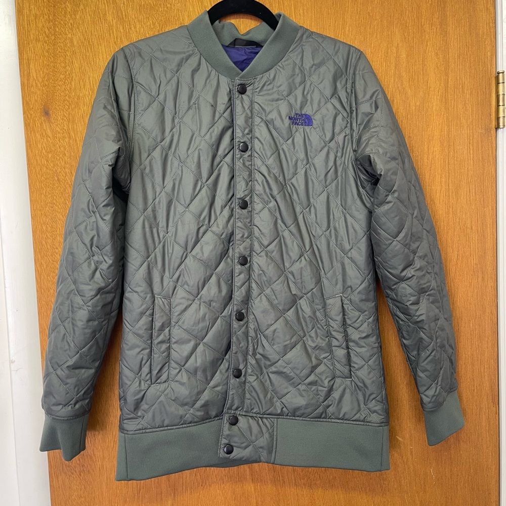 The North Face Green Bomber Jacket Quilted Insulated